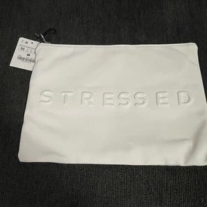 ZARA faux leather clutch “Stressed, but well dressed”